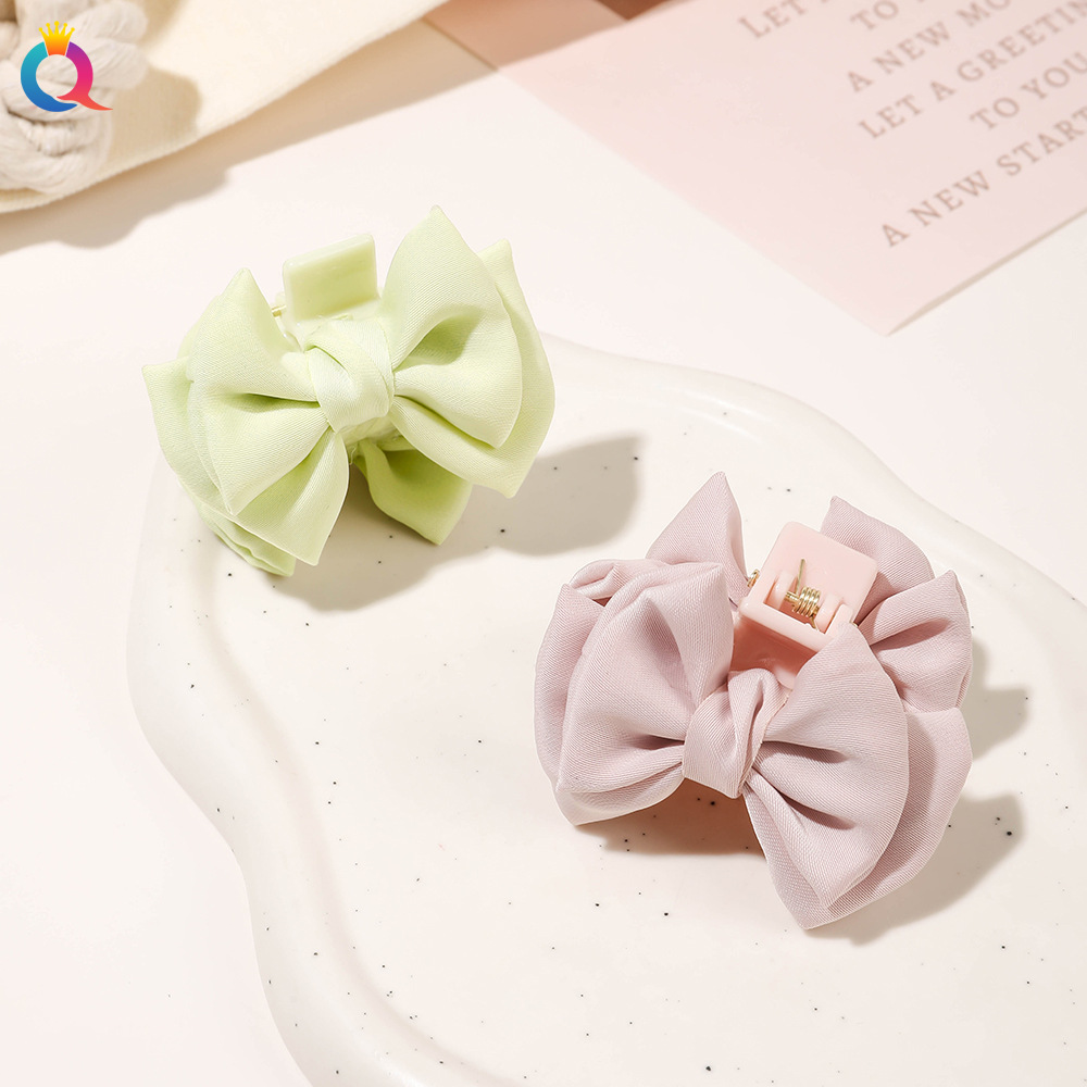 Qiyue sweet and cute bow hair clips, small claw clips, bangs clips, side hair clips, women's hair accessories and headwear wholesale Specification drawing