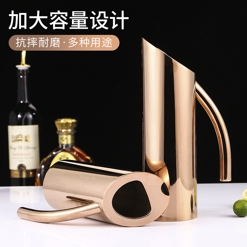 Cross-border foreign trade stainless steel juice jugs, cocktail bar counters, water jugs, frozen straight jugs, ice separators, cold water kettles details Picture