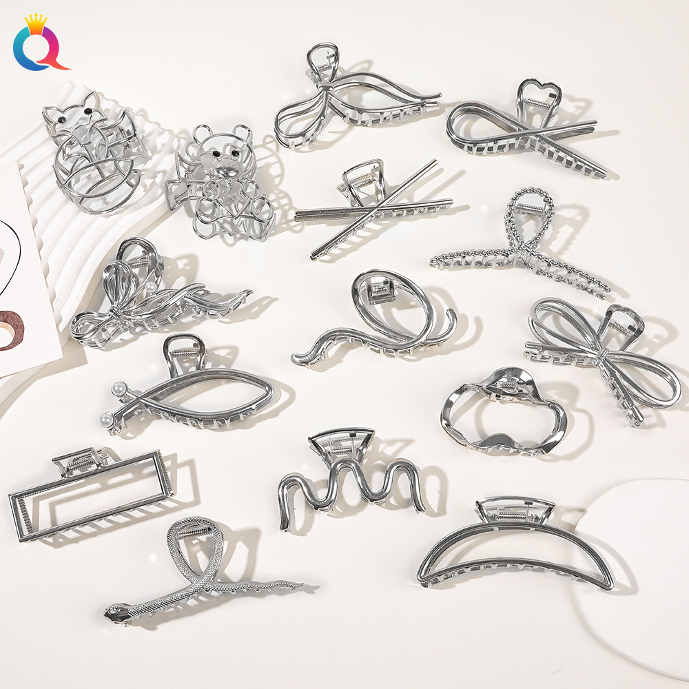 Qiyue Cross-border Metal hair clips, high-end shark clips, women's back head updo hair clips, hair accessories and head accessories wholesale full figure