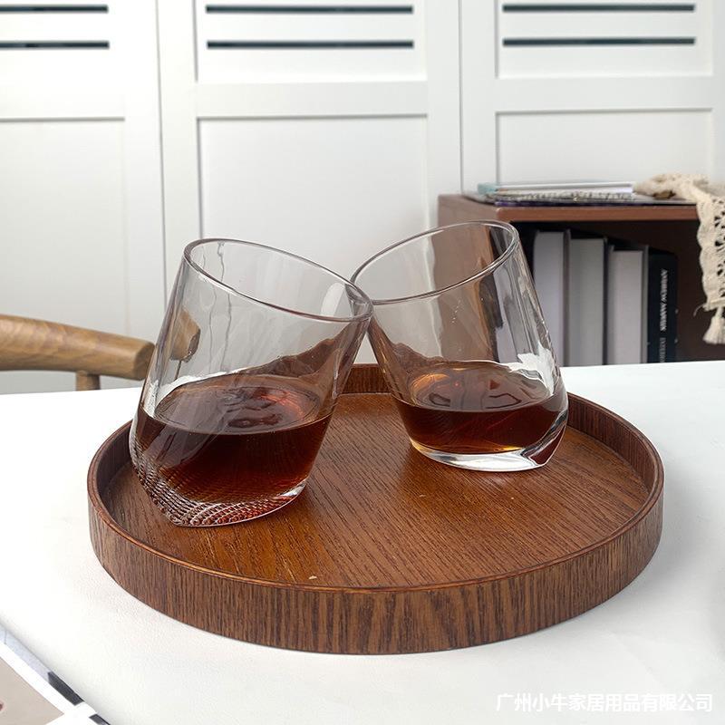 Creative tilted whisky cup, home cocktail cup, wine bar sweet wine glass, creative coffee cup Application Scenario