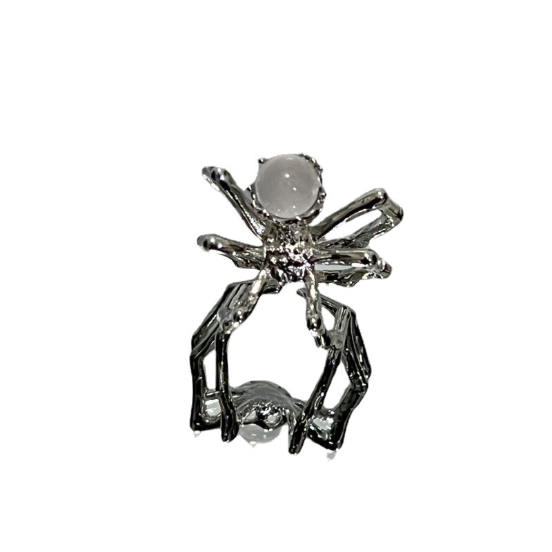 Dark and avant-garde open-top ring for women, inS-style niche design, cold spider personality, light luxury, trendy punk ring Item Picture