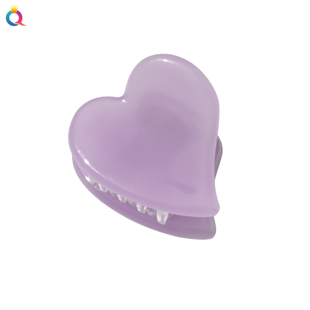 Qiyue Clearance sale style tortoiseshell hair clips, retro leopard print candy-colored heart-shaped bow bangs, side clip hair accessories Item Picture