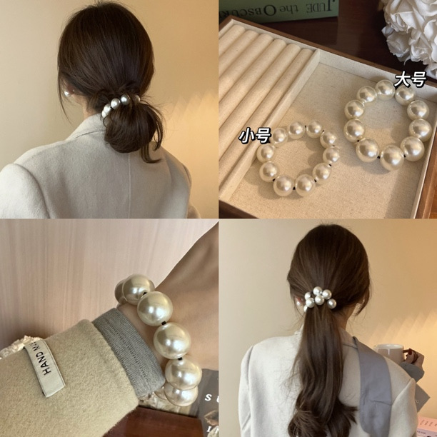 2025 New style pearl hair band, Korean hair band, women's high-end feel, exquisite leather band, ins style, high appearance level pearl bracelet details Picture