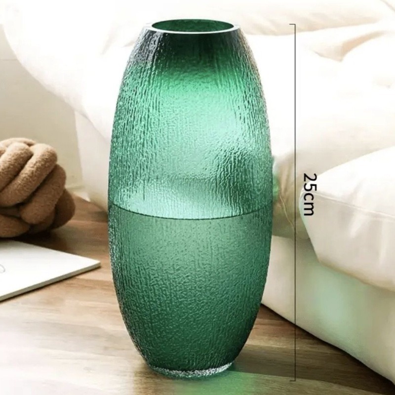 A modern, simple and high-end Bodhi glass vase with fresh hydroponic flowers, a large floor-standing luxury decoration for the living room entrance Specification drawing
