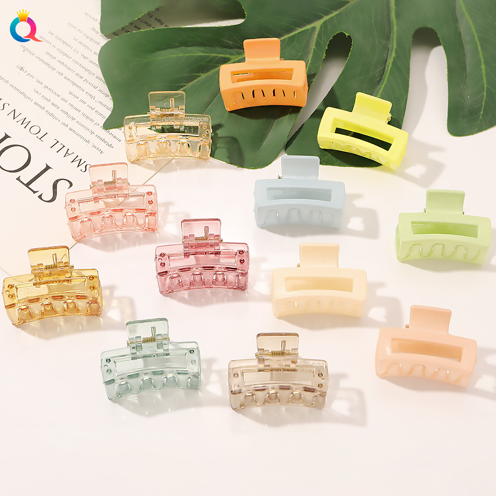 Qiyue Korean-style Dongdaemun macaron-colored square hair clips, small updo hair shark clips for women full figure