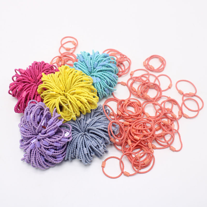 Children's hair bands, elastic colored threaded hair ties, diy cream glue jewelry accessories, hair ties, rubber bands, hair ties details Picture