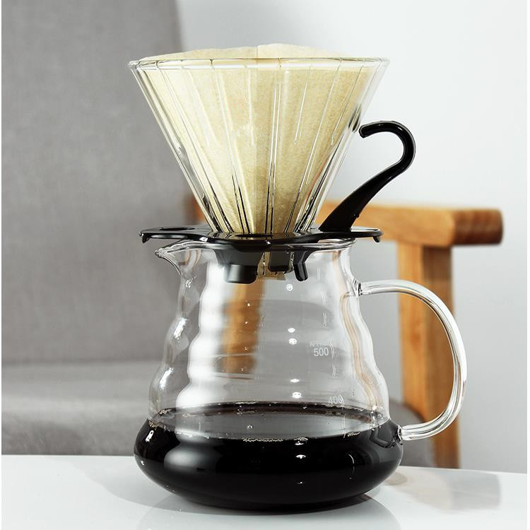 High borosilicate glass hand-brewed coffee sharing pot set, home glass stainless steel filter cloud pot coffee pot Application Scenario