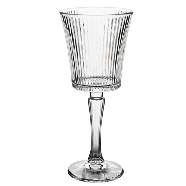 European diamond-shaped tall juice glass, retro embossed dessert glass, vertical striped champagne glass, French red wine glass Item Picture