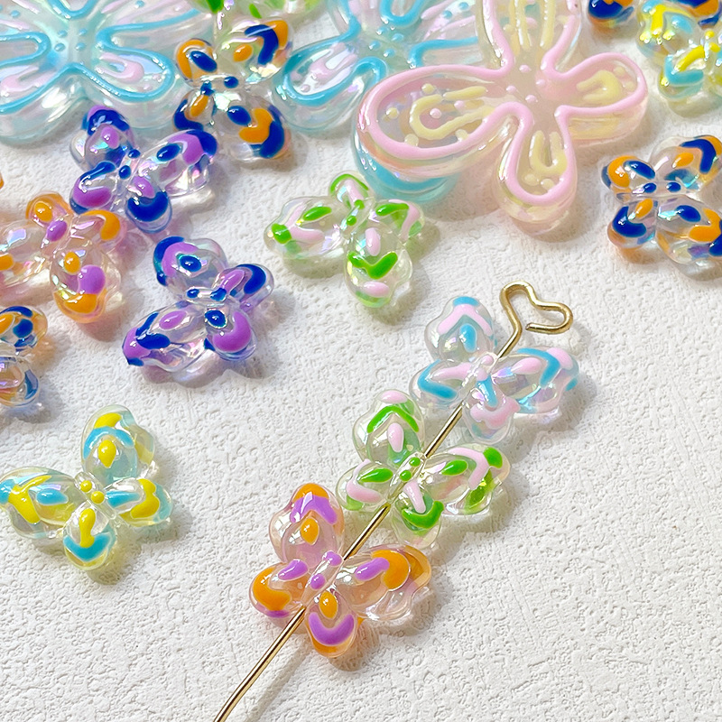 Alec hand-painted beaded candy-colored butterfly hand beaded bracelet material, diy handmade accessories, accessories wholesale full figure
