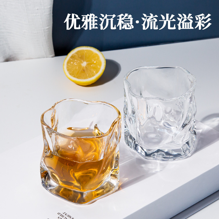 Ins-style twisted glass cups with high appearance standards, tea cups, coffee, breakfast, milk wine glasses, small gifts for free wholesale details Picture