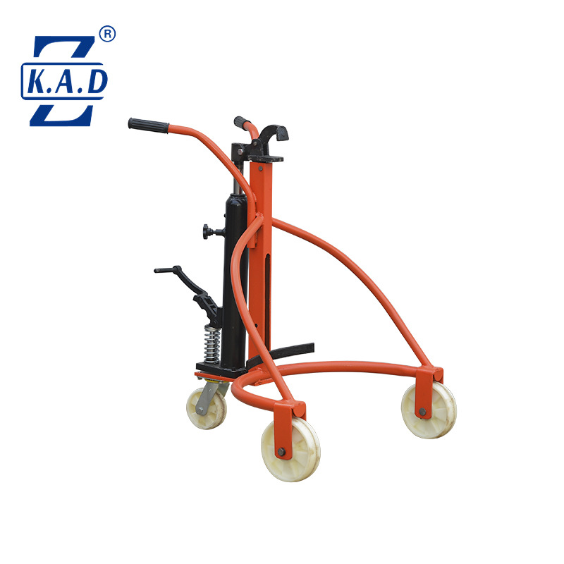 Factory wholesale manual hydraulic simple round drum handling carts, ordinary oil drum trolleys, transportation and handling machinery and equipment Specification drawing