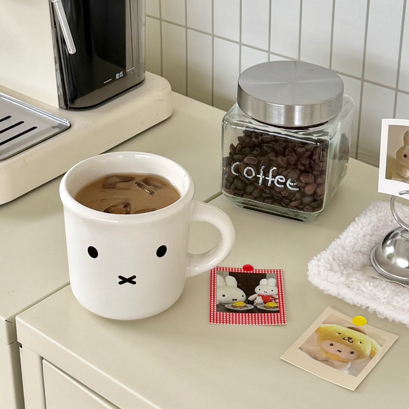 Cute little rabbit ceramic mug, water cup, ins style coffee cup, high appearance level, home breakfast cup, cartoon milk cup full figure