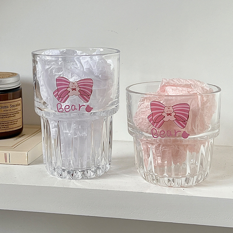 Bolimei high appearance level girlish glass coffee cup, cold brew cup, latte breakfast home crystal glass cup full figure
