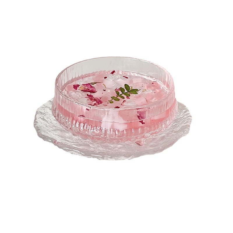 Popular restaurant glass dessert bowl and plate sets, sugar water, ice cream, yogurt bowls, beauty salon bird's nest, snack porridge bowls and tableware Item Picture