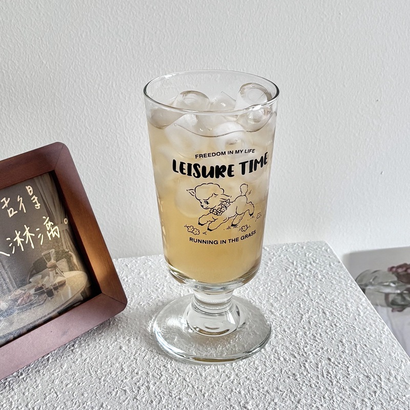Customized tall glass cups, juice cups, glass cups, heat-resistant glass cups, Korean-style cups full figure