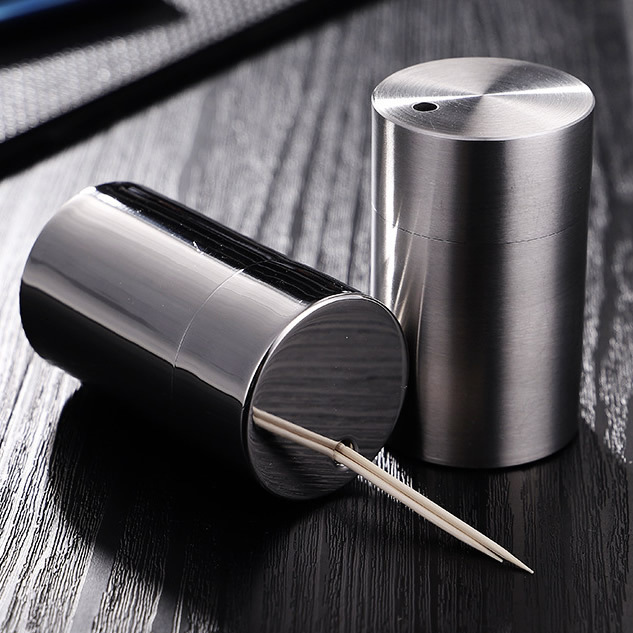 Thickened 304 stainless steel toothpick holder, large-capacity toothpick bucket, hotel creative catering toothpick can, cross-border toothpick bottle details Picture