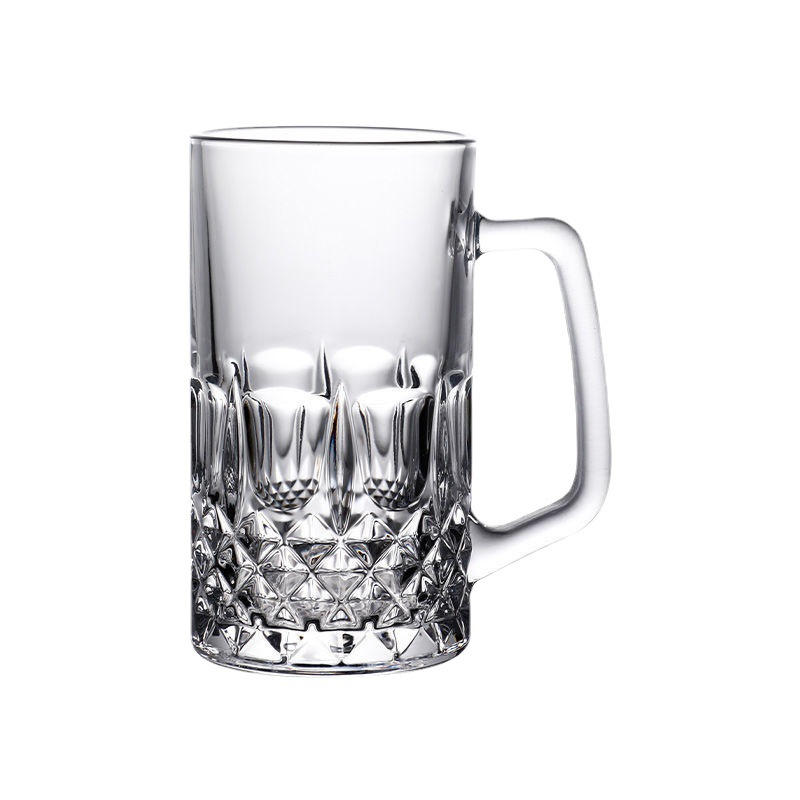 Green apple large-capacity glass draft beer cups, juice cups, beer mugs, glass cups, wholesale cups with logo printing Item Picture