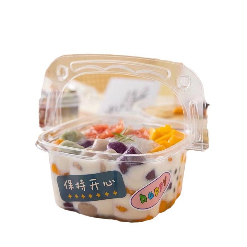 Ice powder box, portable taro balls, desserts, bayberry ice dumplings, cold noodles, fruits, coconut jelly, disposable packaging box Item Picture
