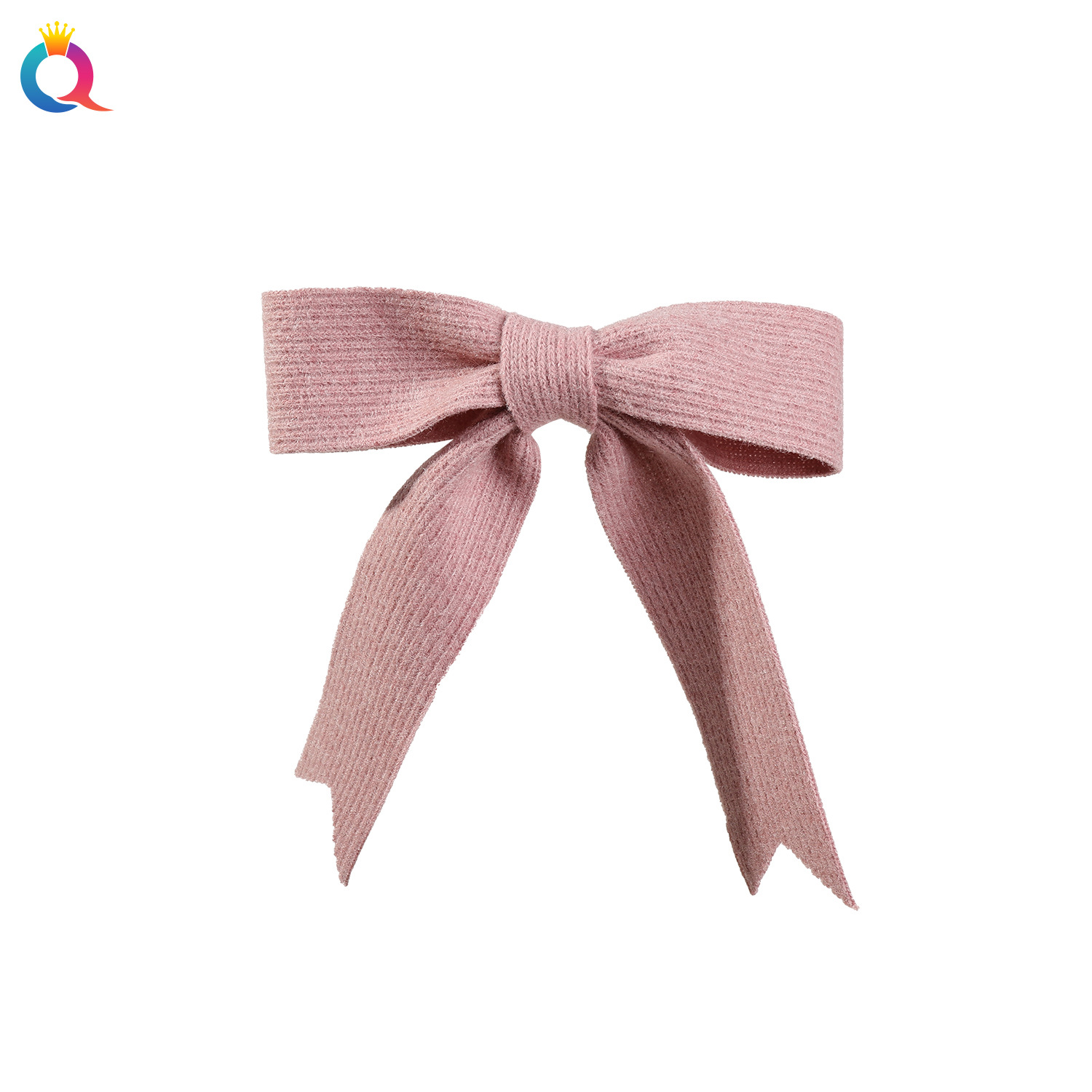 Qiyue Bow Ribbon Hair clips, women's autumn and winter knitted swallower tail clips, back head grab clips, duckbill clips, hair accessories wholesale Item Picture