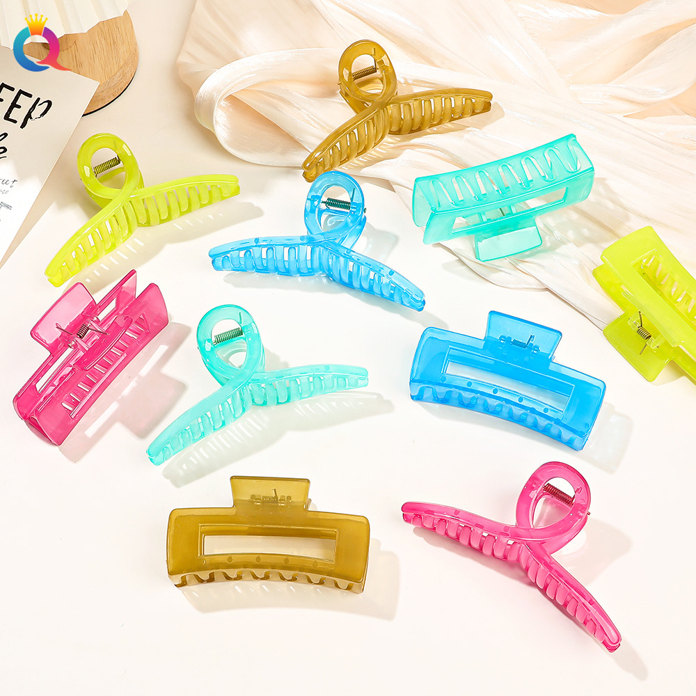 Qiyue Cross-border jelly-colored hair clips, high-end shark clips, hairpin clips, back of the head, hairpin clips, hair accessories wholesale full figure