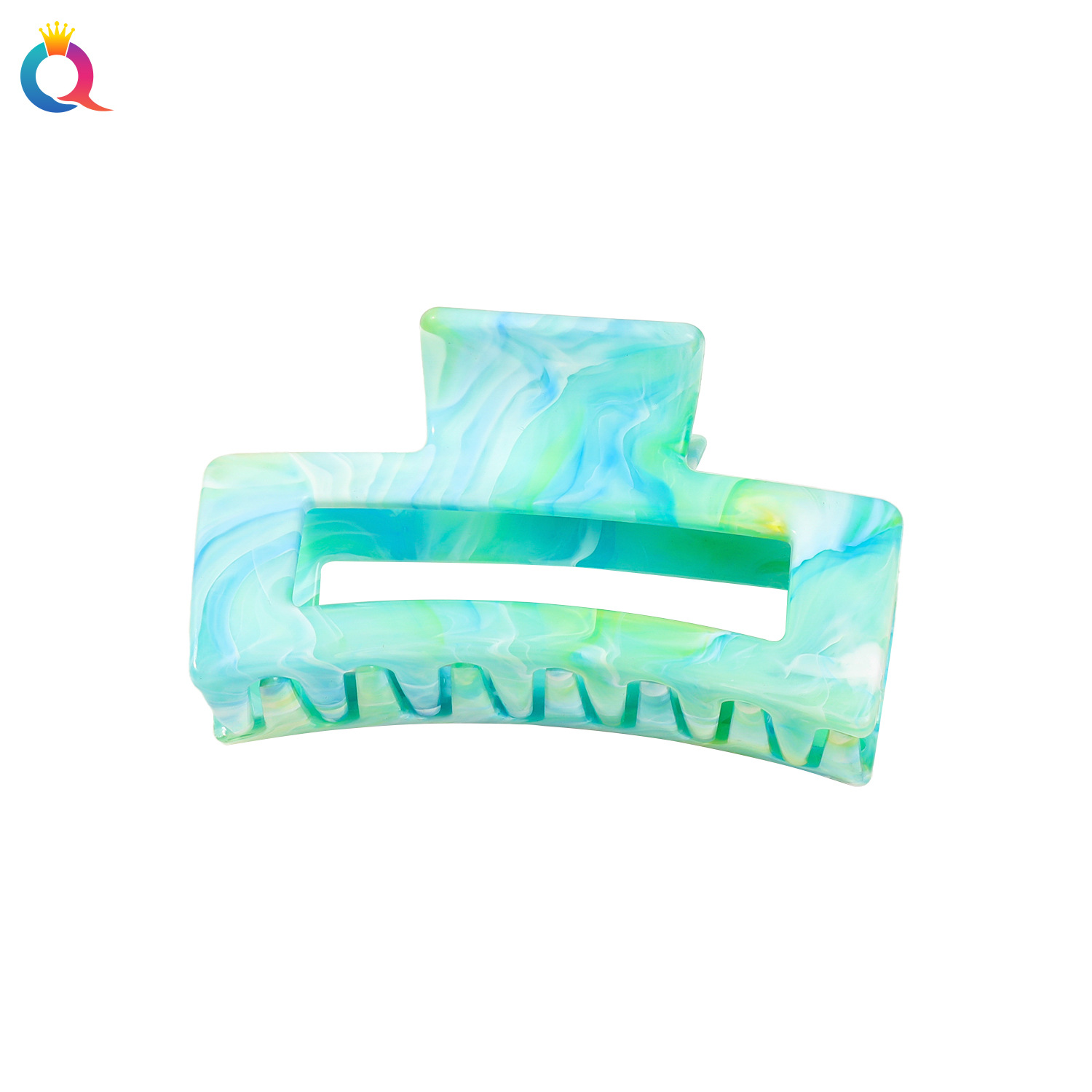 Qiyue Cross-border Square marble hair clips, fashionable updo hair clips, women's autumn and winter high-end shark clip hair accessories wholesale Item Picture