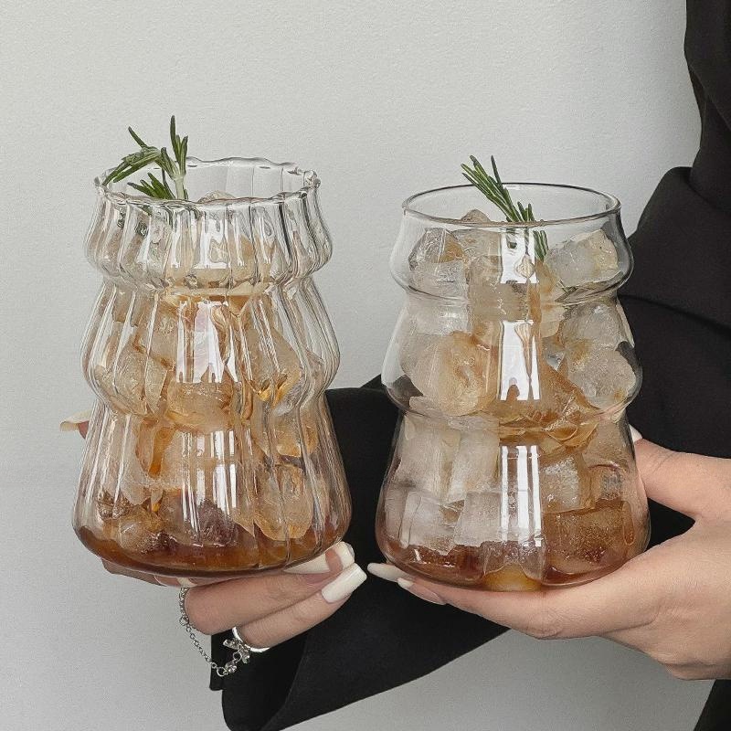 Transparent household Christmas cup, high appearance level, simple single-layer cup, juice and milk cup, high borosilicate glass heat-resistant glass cup Specification drawing