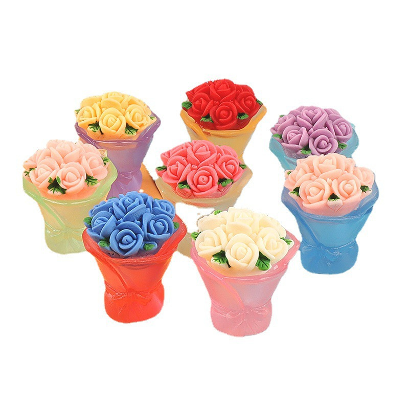 Luminous flower bouquets, resin accessories, DIY resin resin jewelry accessories, children's toys, simulated rose micro-landscape ornaments Item Picture