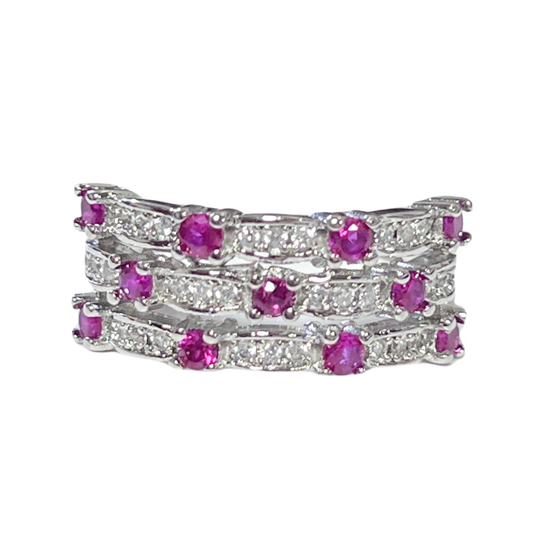 Old money's gentle style, rose red diamond light luxury ring, women's Instagram cold style, high-end quality, exquisite and niche ring Item Picture