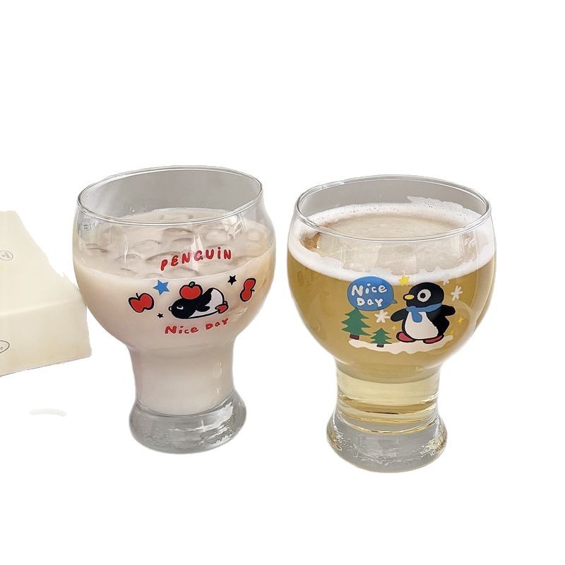 High appearance level Internet celebrity cup beer mug, home glass cup, penguin home craft beer, personalized and creative wine glass, wheat Item Picture