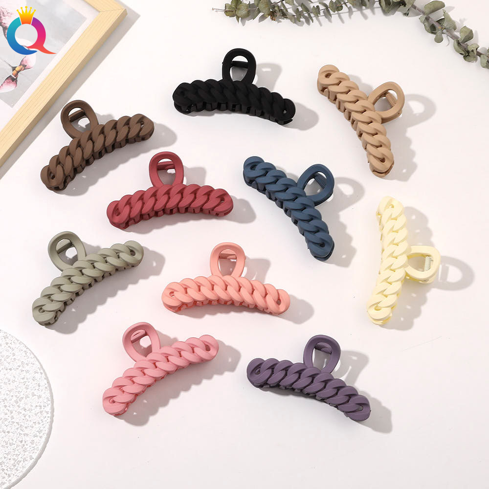 Qiyue Amazon Cross-border frosted Grabber 11cm chain shark clip, hair clip, hair accessory, back head updo, wholesale Specification drawing