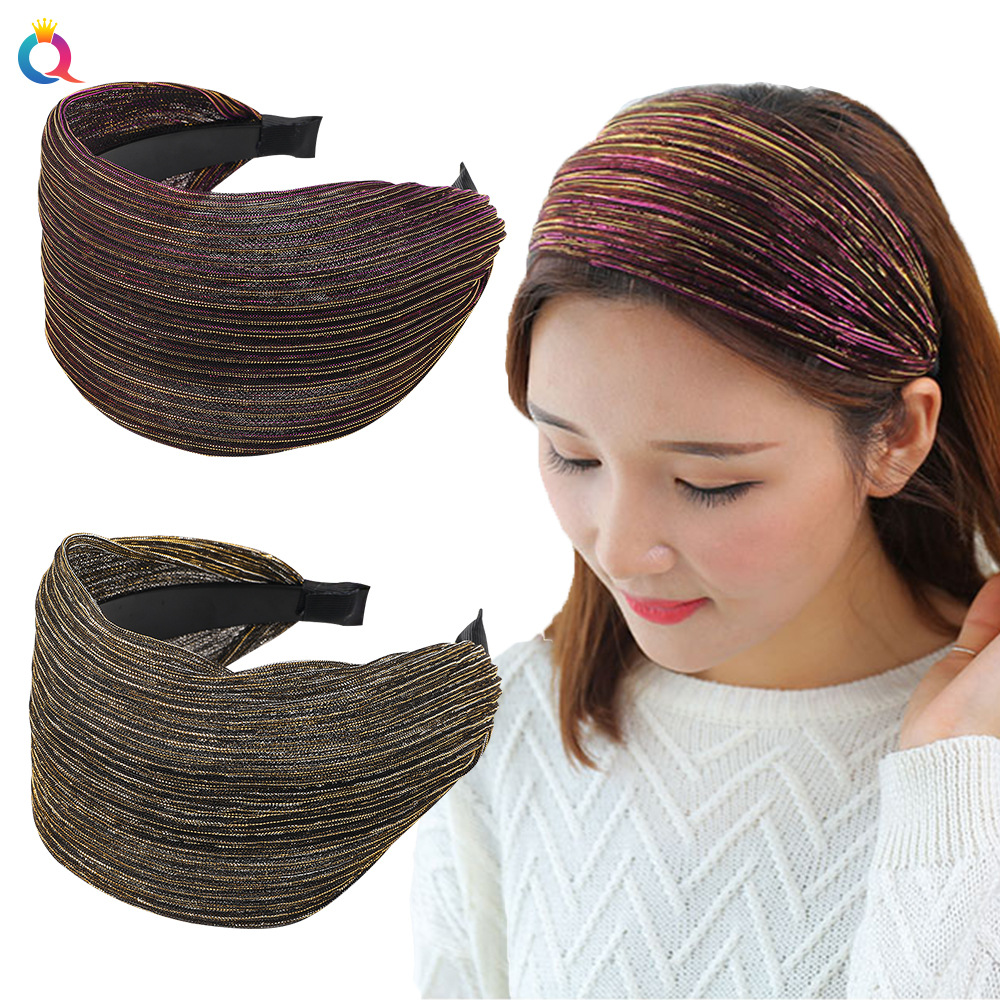 Qiyue Korean White Hair Cover solid color wide edge hair band Lace hair Tie simple breathable toothed hair band wholesale details Picture