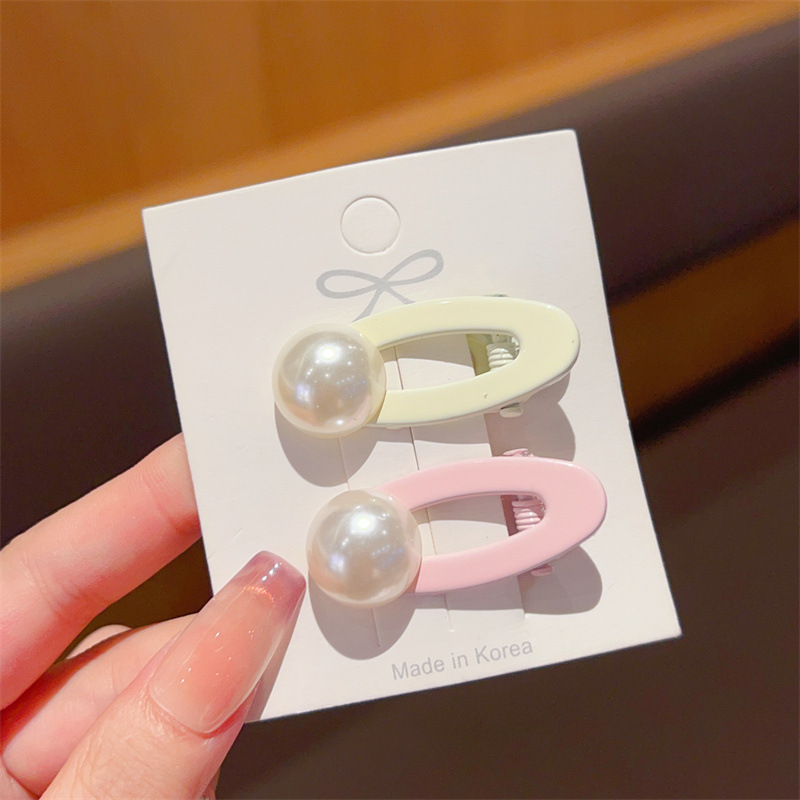 Sweet girl pearl hair clip, forehead broken hair clip, children's side clip, high-end bangs clip, hair accessory, hair accessory Specification drawing