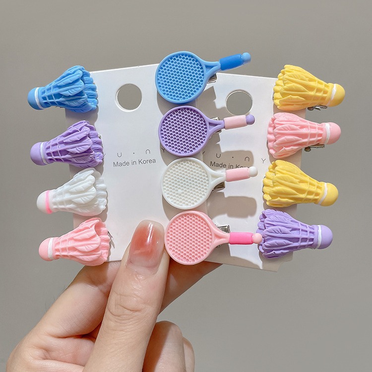 Creative and funny badminton children's hair clips, girls' side bangs clips, little girls' hair accessories, hair clips, headwear wholesale full figure