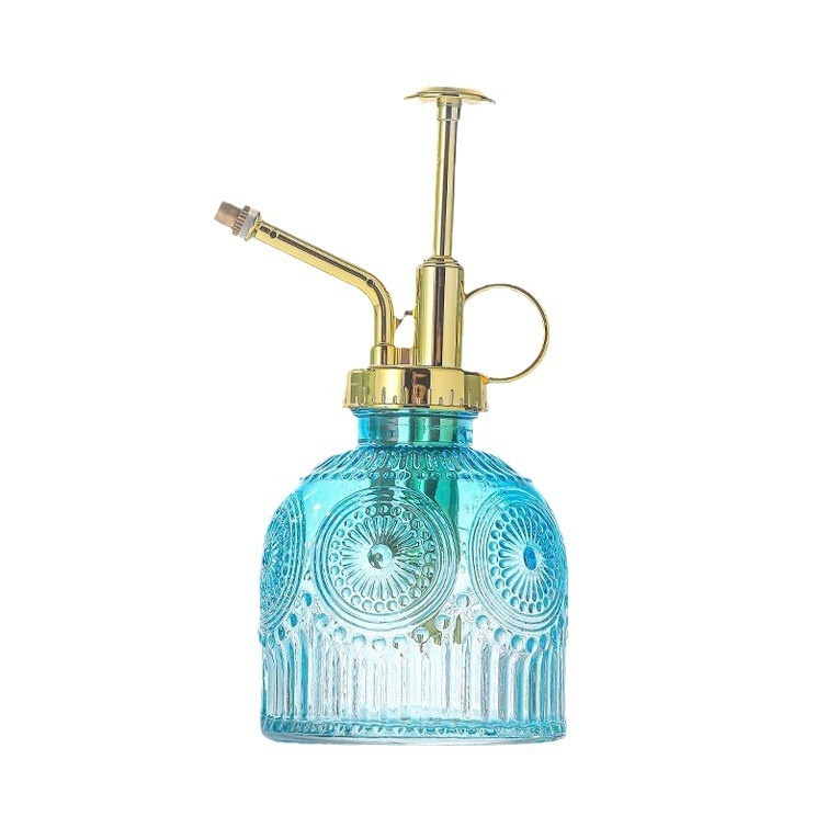 In stock: sunflower glass spray bottle, retro embossed garden watering and watering bottle, household colored pressed spray bottle Item Picture