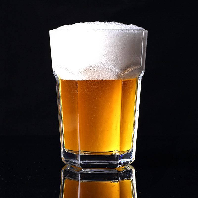 Jingjia Creative Hexagonal Fujia Cup Transparent Glass Beer Mug, Large Capacity Craft Draft Beer Cup wholesale with LOGO printing Application Scenario