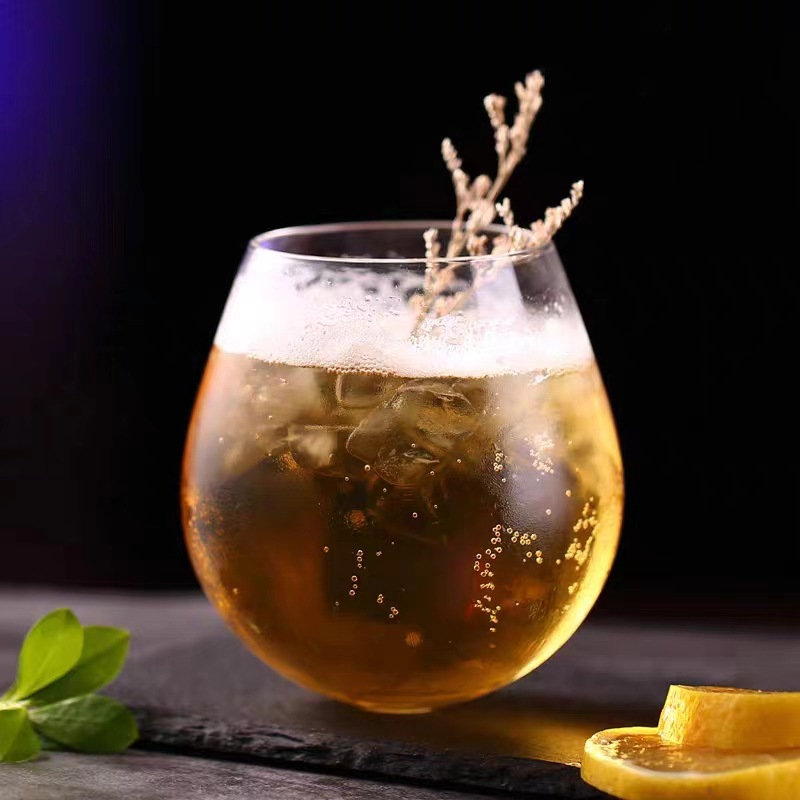 ns popular restaurant's unbreakable cocktail cup, chic drink cup, Nordic glass cup, egg-shaped glass cup full figure