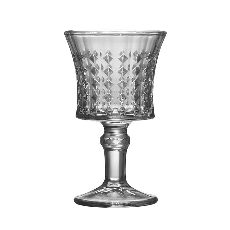 Creative embossed red wine glass, high appearance level, hotel commercial vintage tall glass set, whisky glass, glass wine glass Item Picture
