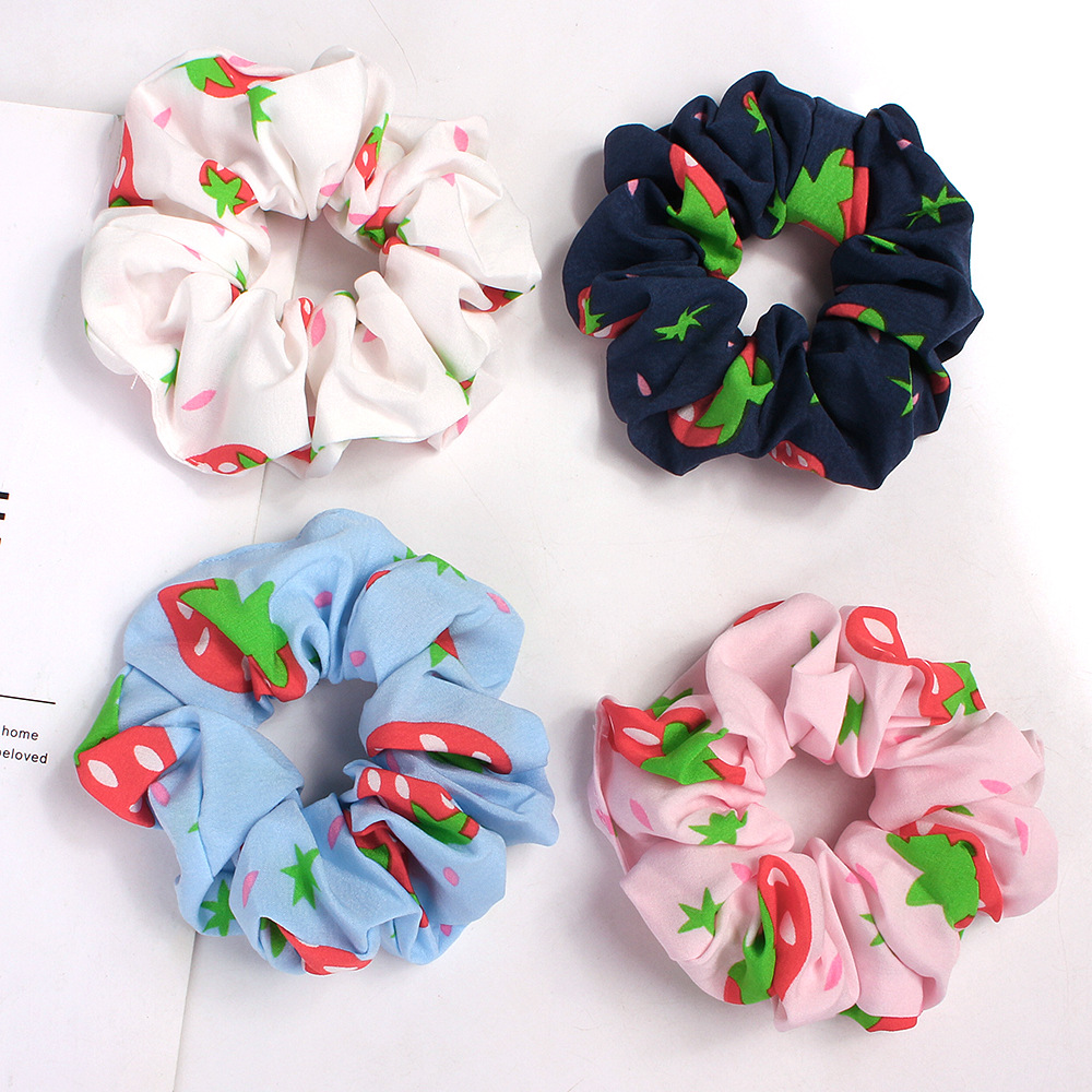 Qiyue Cross-border's new European and American large intestine circle hair band, pineapple fabric hair band, female OL elastic band headband accessory C111 details Picture