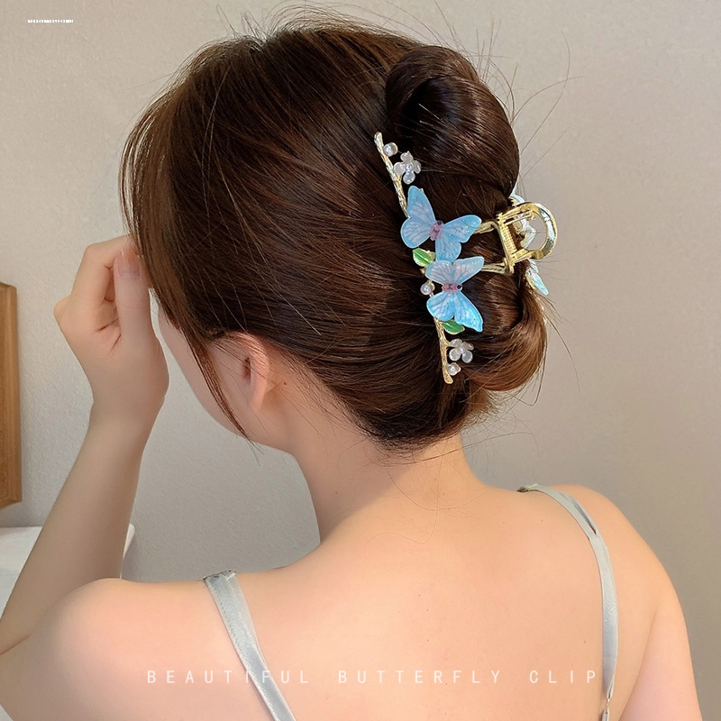 2023 Summer New Style updo hairpin New Women's Hairpin Large Summer high-end Elegant Sweet butterfly Shark clip details Picture
