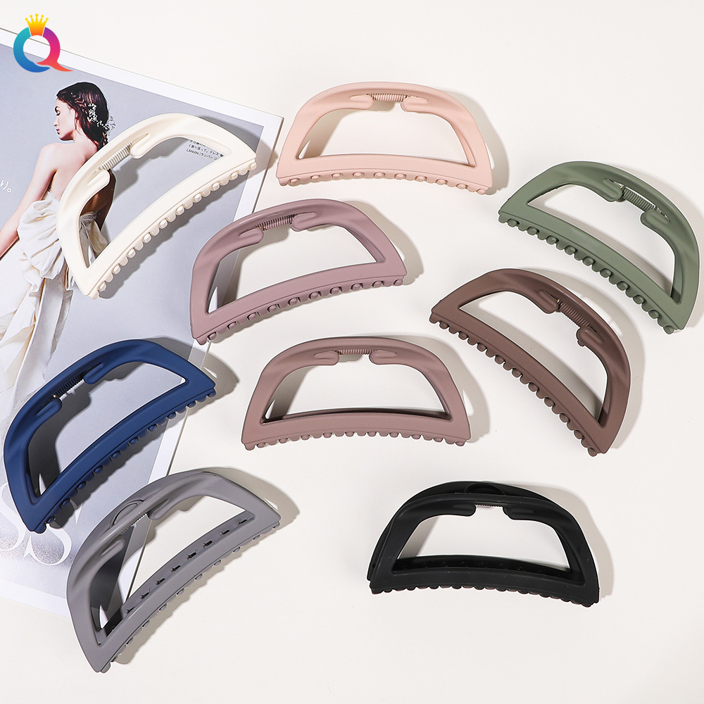 Qiyue Cross-border frosted large hair clips, shark clips, back head curls, hair clips, children's hair accessories wholesale full figure
