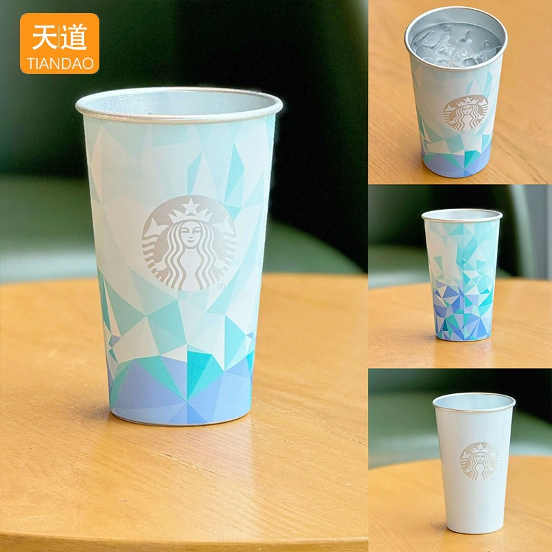 Factory wholesale of cool beer mugs, Bear Star aluminum cups, cups that change color when cold, outdoor party cold drink cups Specification drawing