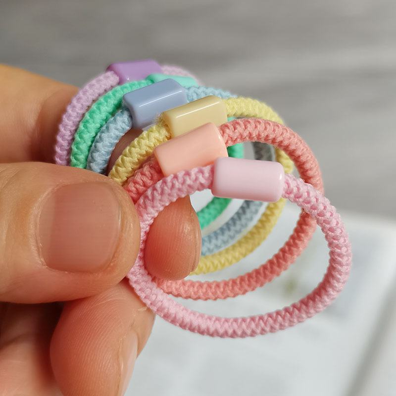 diy high-elasticity hair tie for children, handcrafted hair tie, hair band, candy-colored baby hair tie, rubber band wholesale details Picture