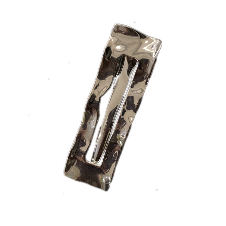 Silver metal wavy hair clips, Korean retro high-end hairpins and hair accessories, bangs clips, ins cold style side clips Item Picture