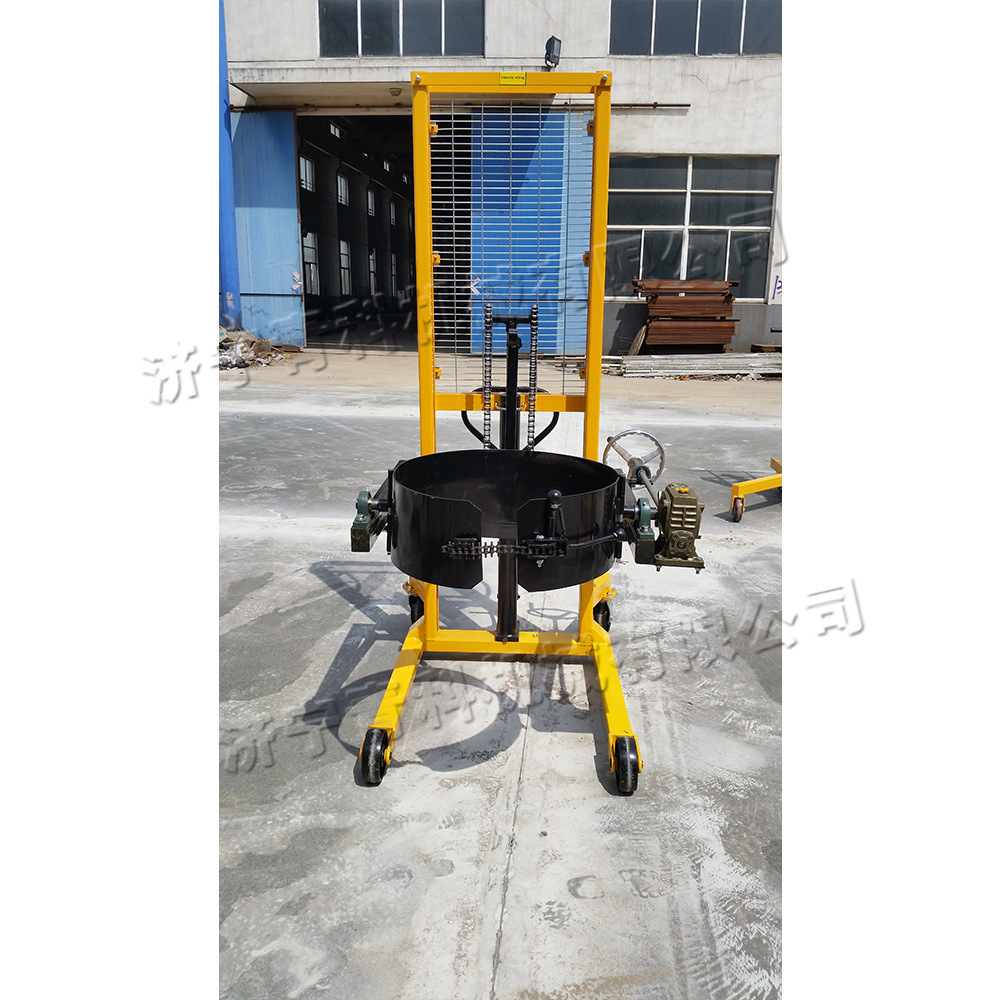 Small electric oil drum transporter, plastic oil drum Tietong hoist, warehouse stacking and tilting oil transport vehicle full figure