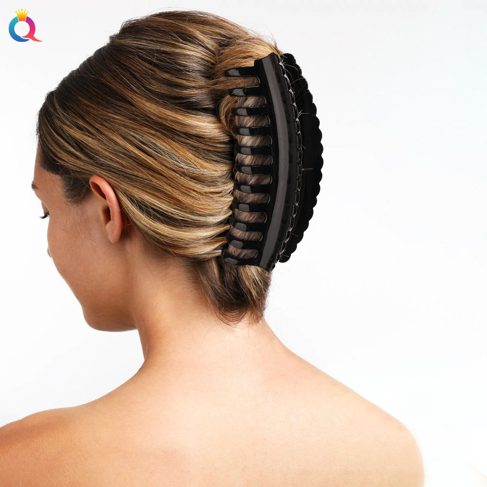 Qiyue Korean version extra-large lace grab clip for the back of the head, shark clip hair accessory, simple and elegant headwear and hair clip Specification drawing