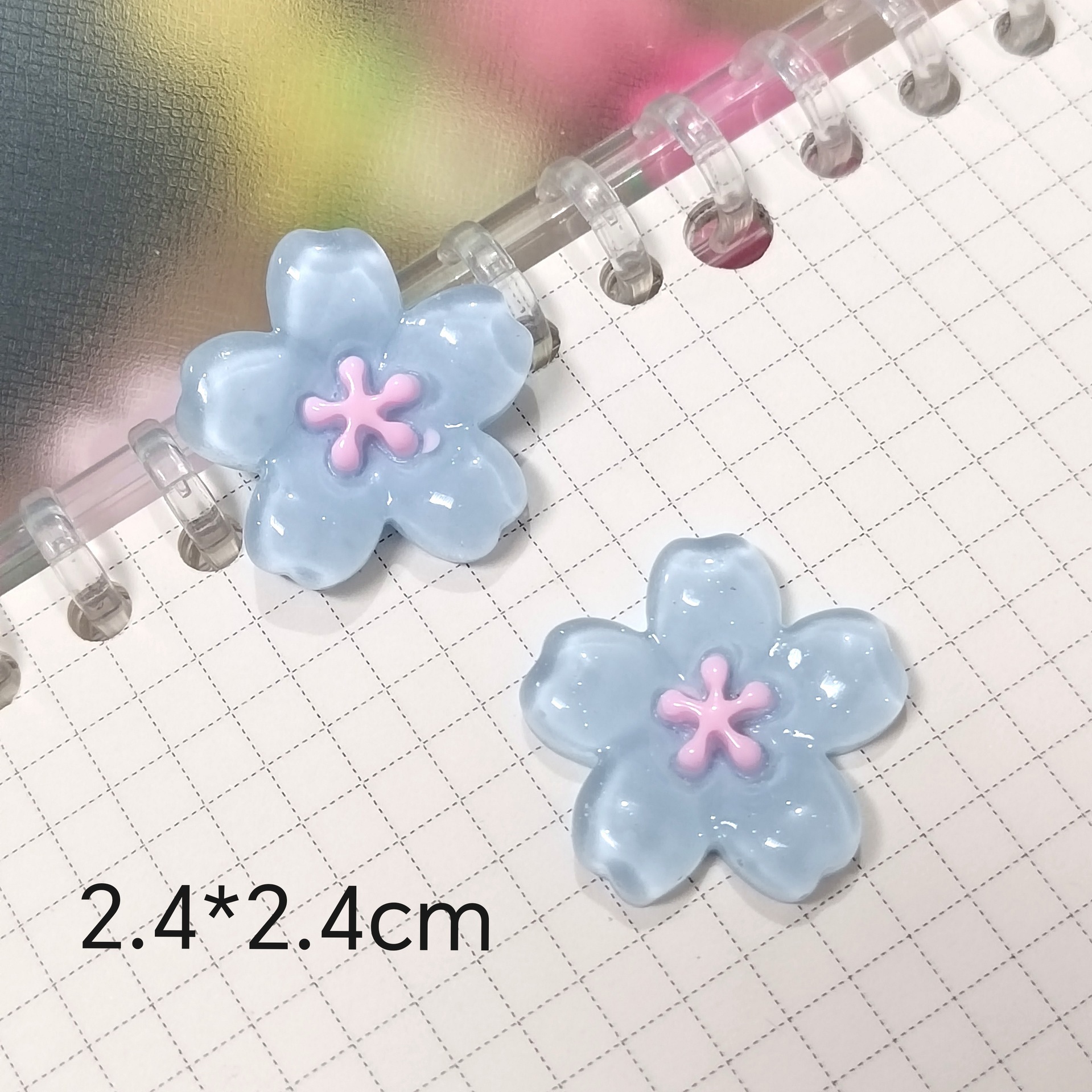 Transparent cherry blossom resin accessories, diy jewelry accessories, handcrafted hair clips, crocs materials, cream glue hair accessory materials Specification drawing