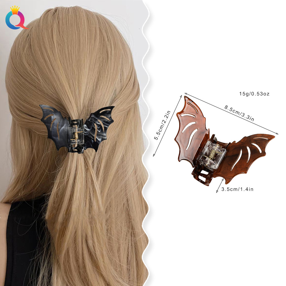Qiyue Cross-border Halloween Bat Hairpin, Girl's Funny Grab Clip, back of the head updo, Shark Grab, Hair accessory wholesale details Picture