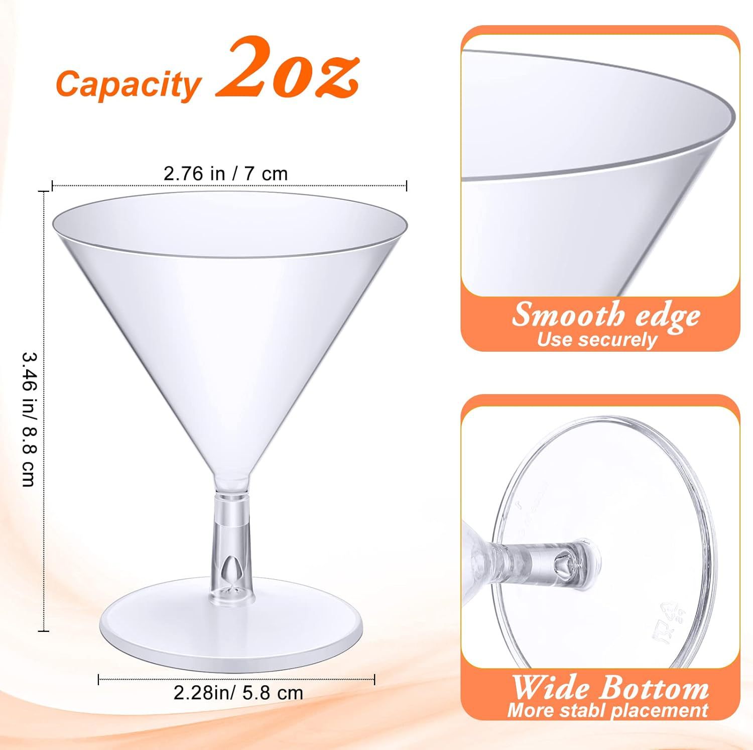 Wholesale 60ML disposable transparent champagne glasses are suitable for cross-border birthday, wedding, party and gathering chicken tail red wine glasses details Picture