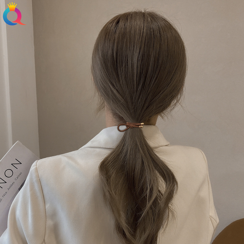Qiyue Korean version simple and versatile hair band, high-elasticity braided hair rope, double-layer hair tie rubber band, hair tie and hair accessory Specification drawing