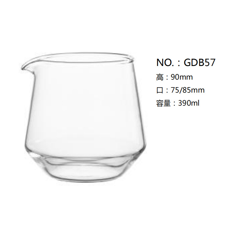 Green apple high boron glass fair cup, household kung Fu tea set, tea tray, tea divider, glass triangular public cup Application Scenario